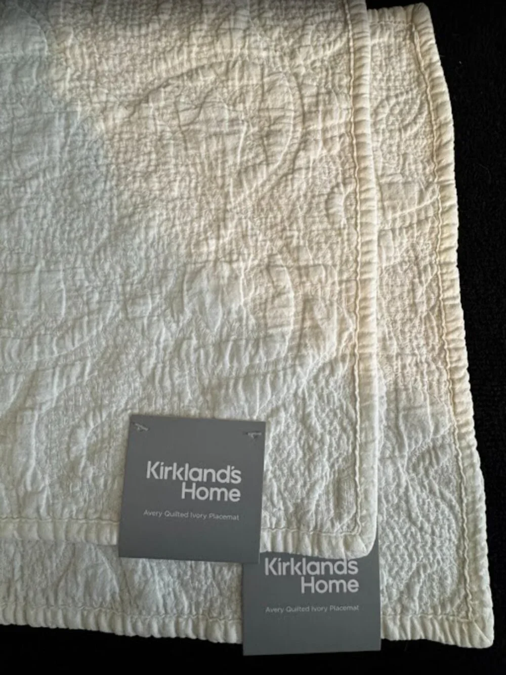 Kirkland's Home Avery Quilted Ivory Placemat Set of 2 SKU 291906